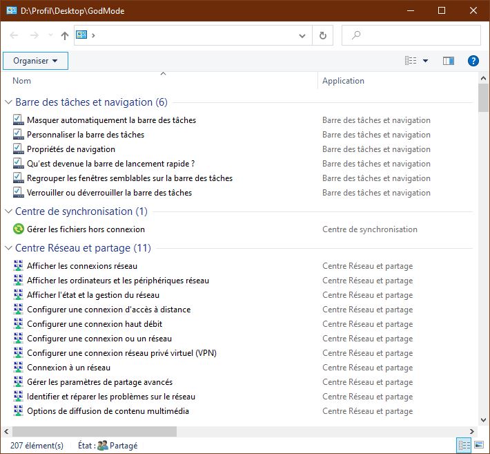 GodMode Windows 10
